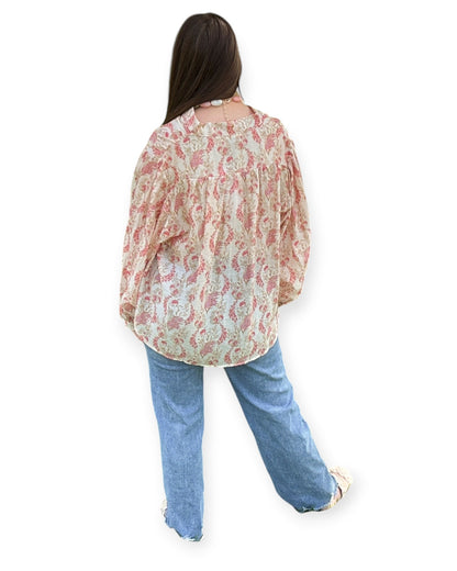 Floral Print Long Sleeve Blouse