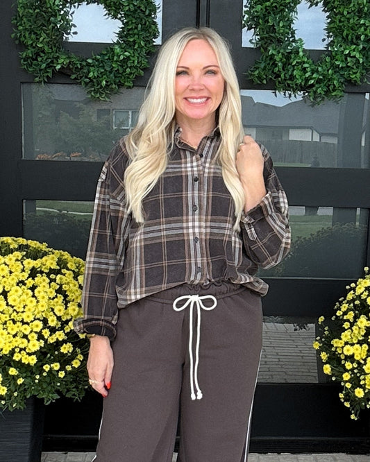Mocha Bean Plaid Shirt
