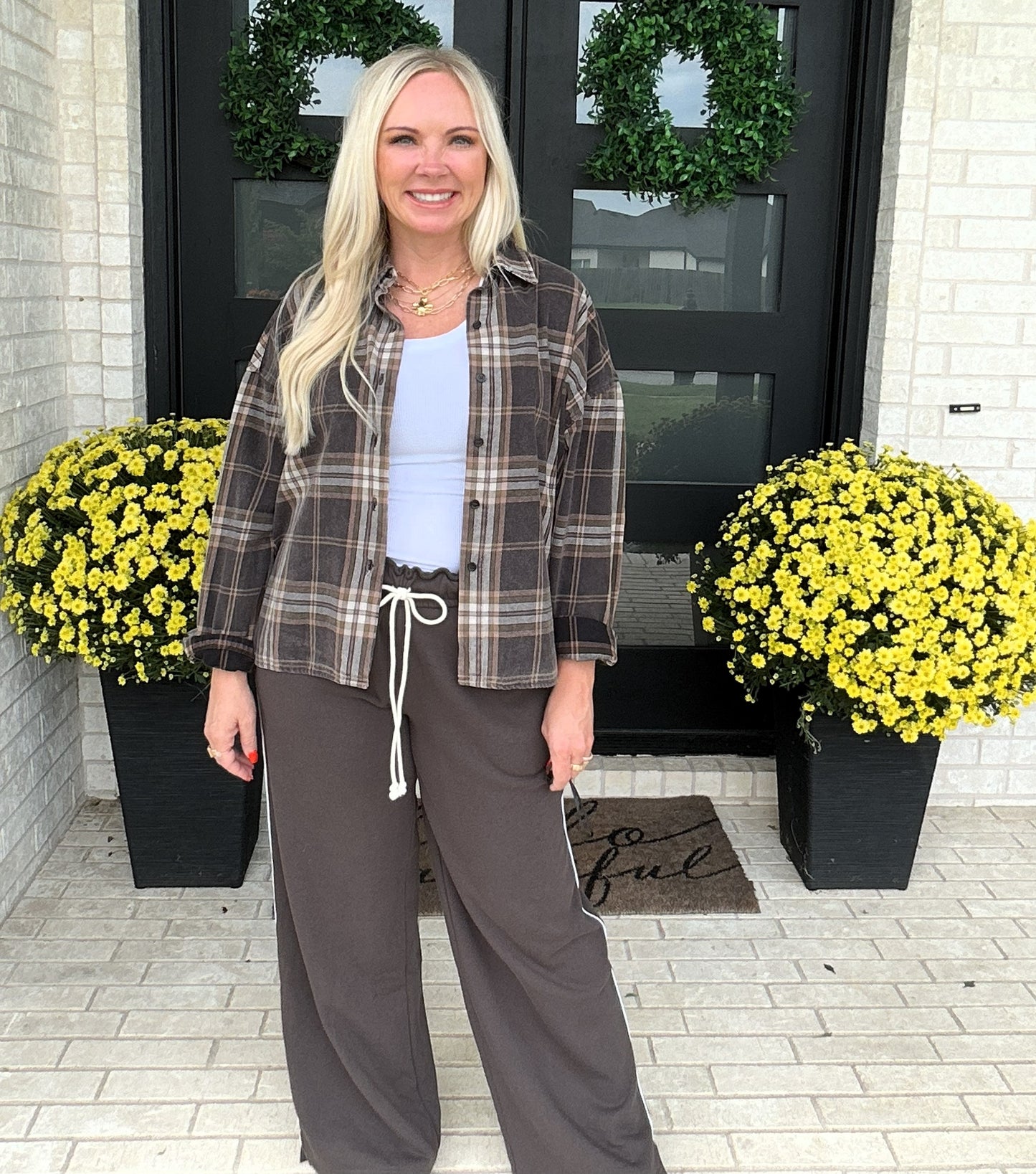Mocha Bean Plaid Shirt
