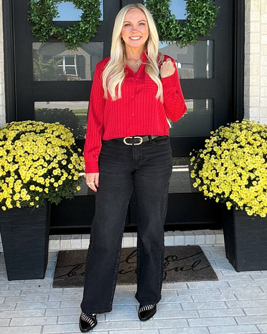 Midnight Stroll High-Rise Wide-Leg Jeans