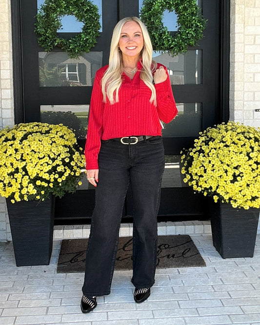 Scarlet Path Button Blouse