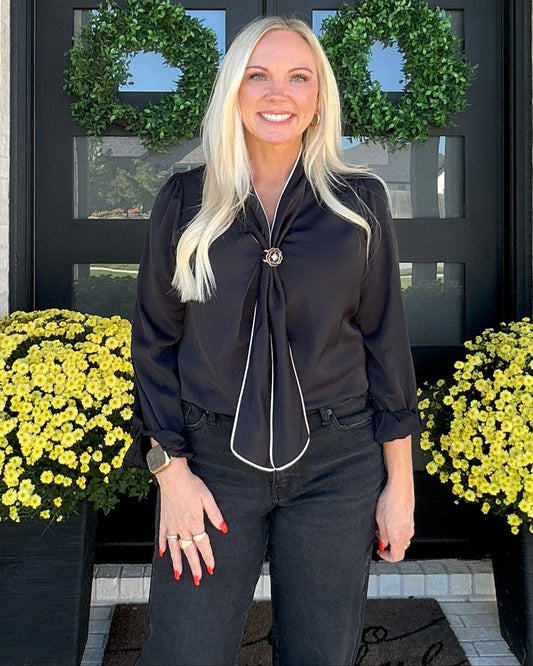 Midnight Bow Blouse