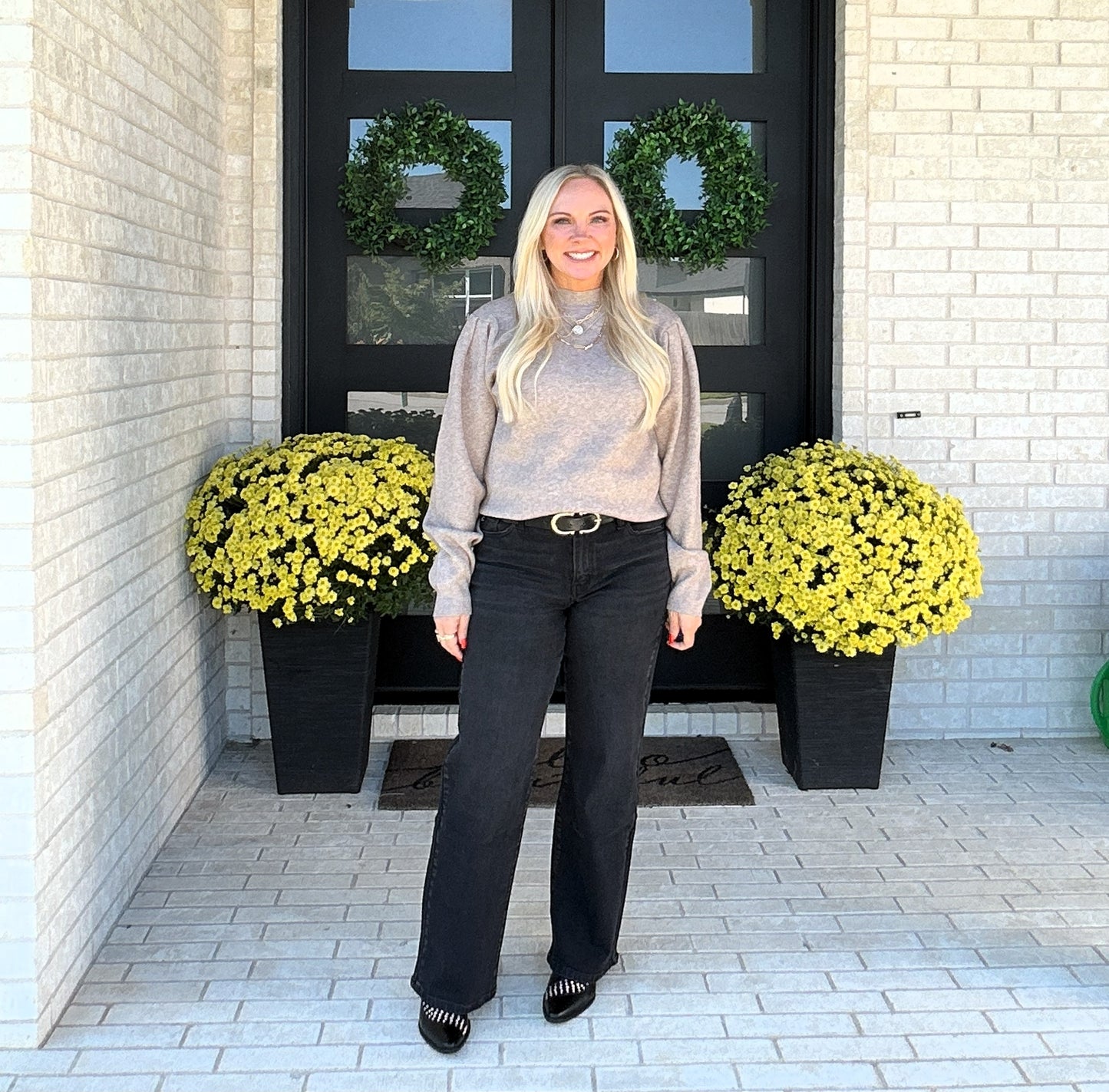 Mocha Mist Mock-Neck Sweater