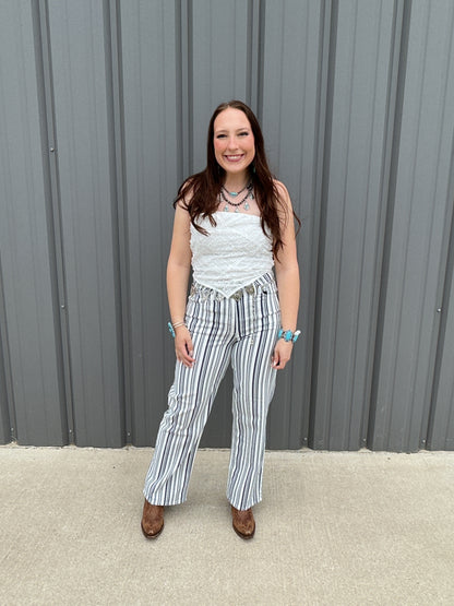 Boho Lace Crochet Cropped Top - White