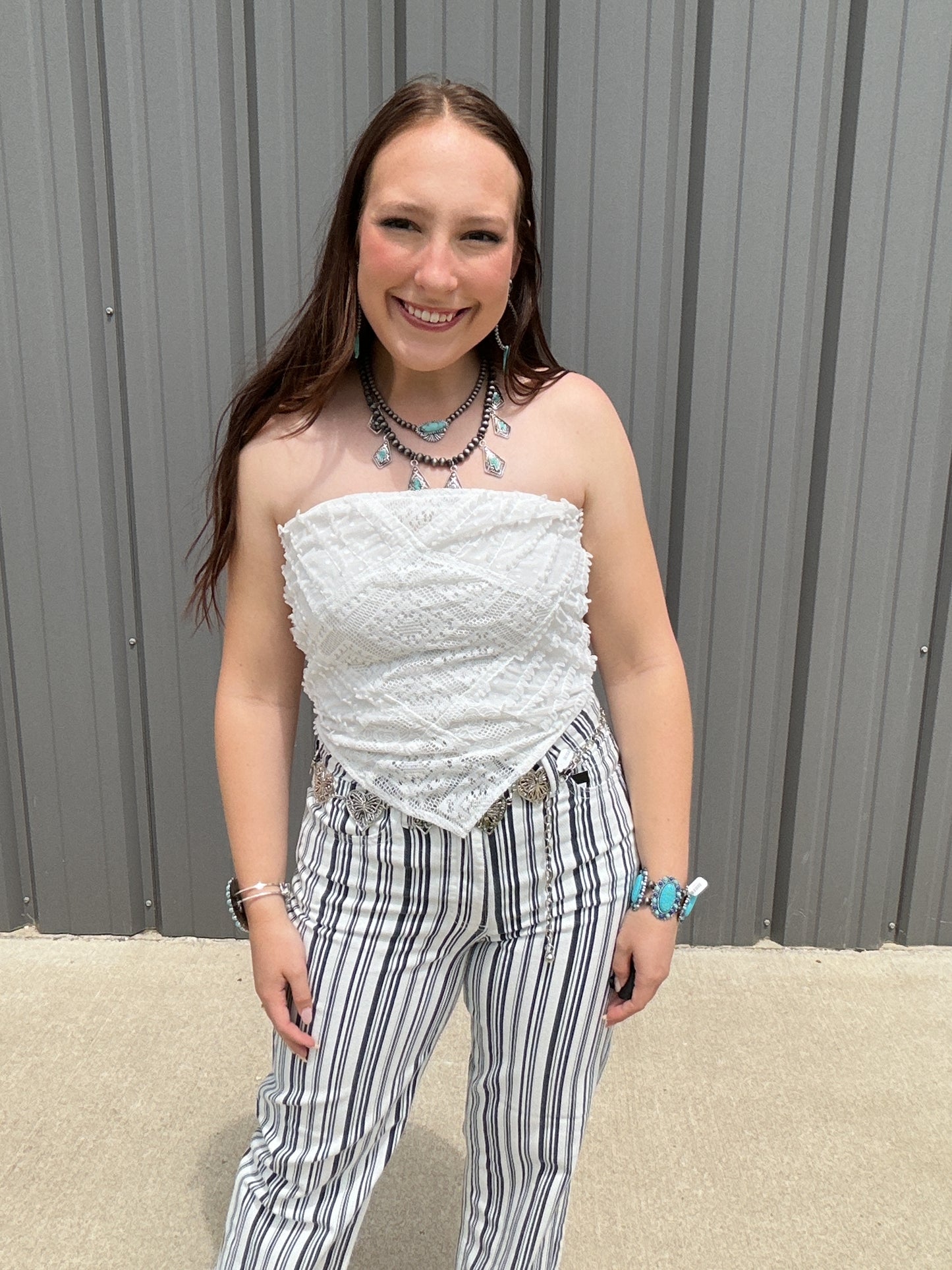 Boho Lace Crochet Cropped Top - White