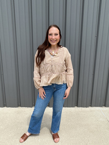 Sand Ruffle Top