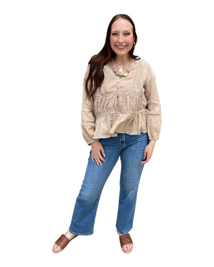 Sand Ruffle Top