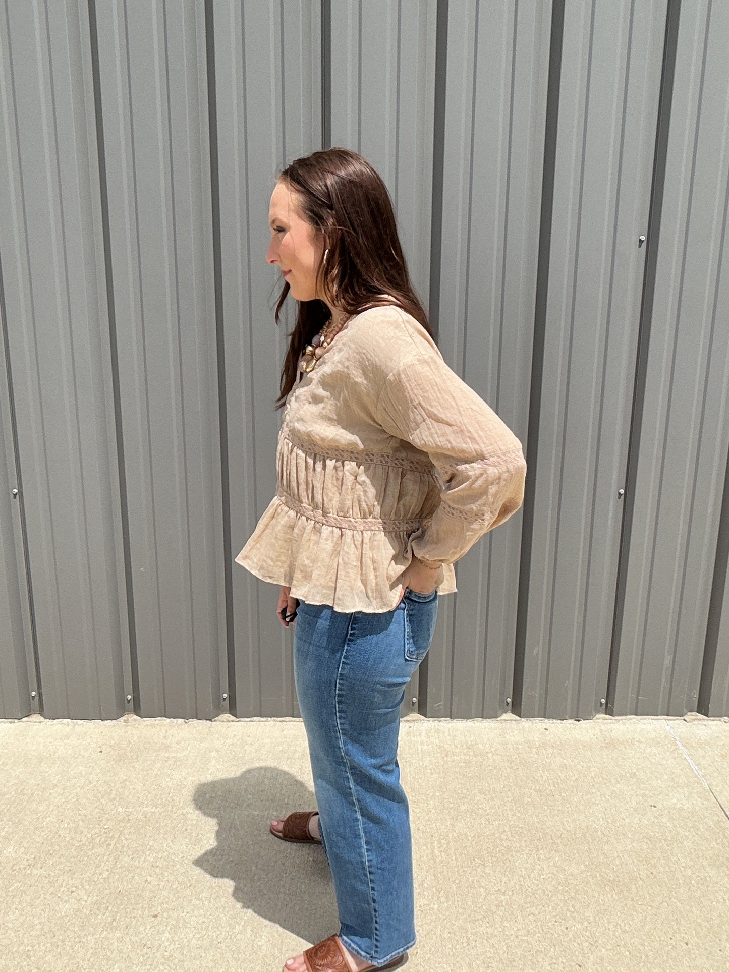 Sand Ruffle Top