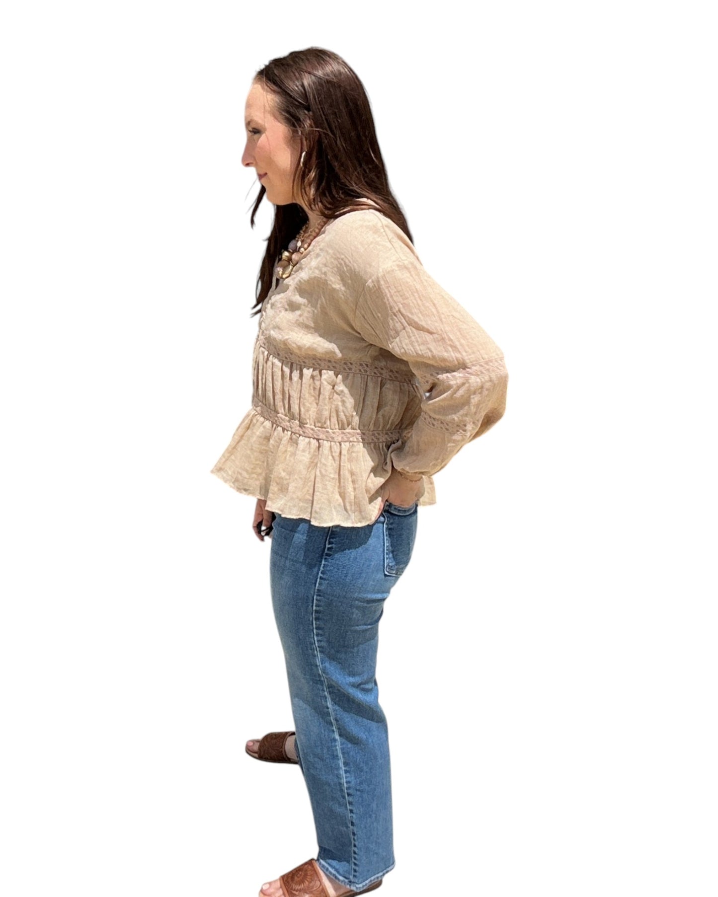 Sand Ruffle Top