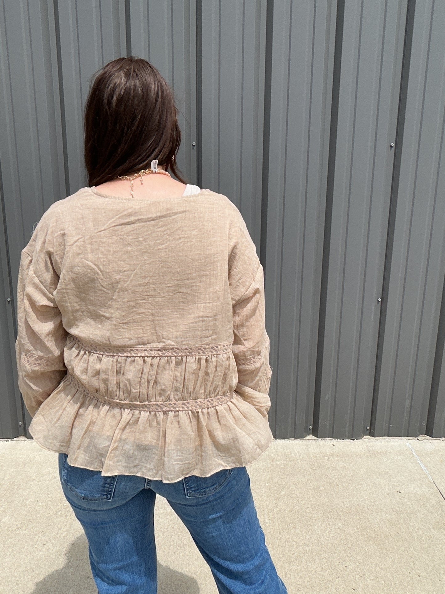 Sand Ruffle Top