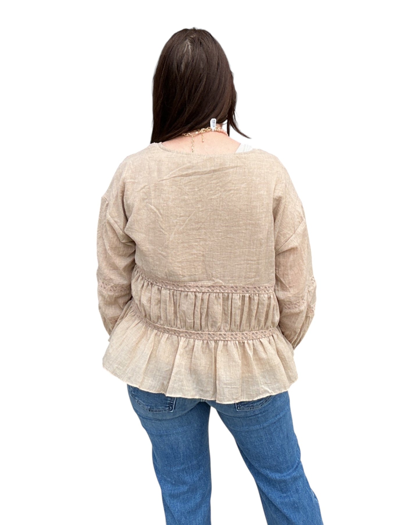 Sand Ruffle Top
