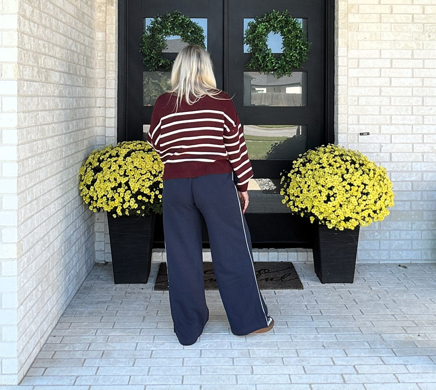 Harbor Blue Wide-Leg Pants