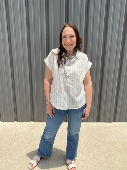 Sandstone Stripe Top - Khaki