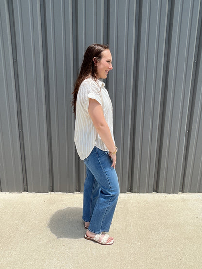 Sandstone Stripe Top - Khaki