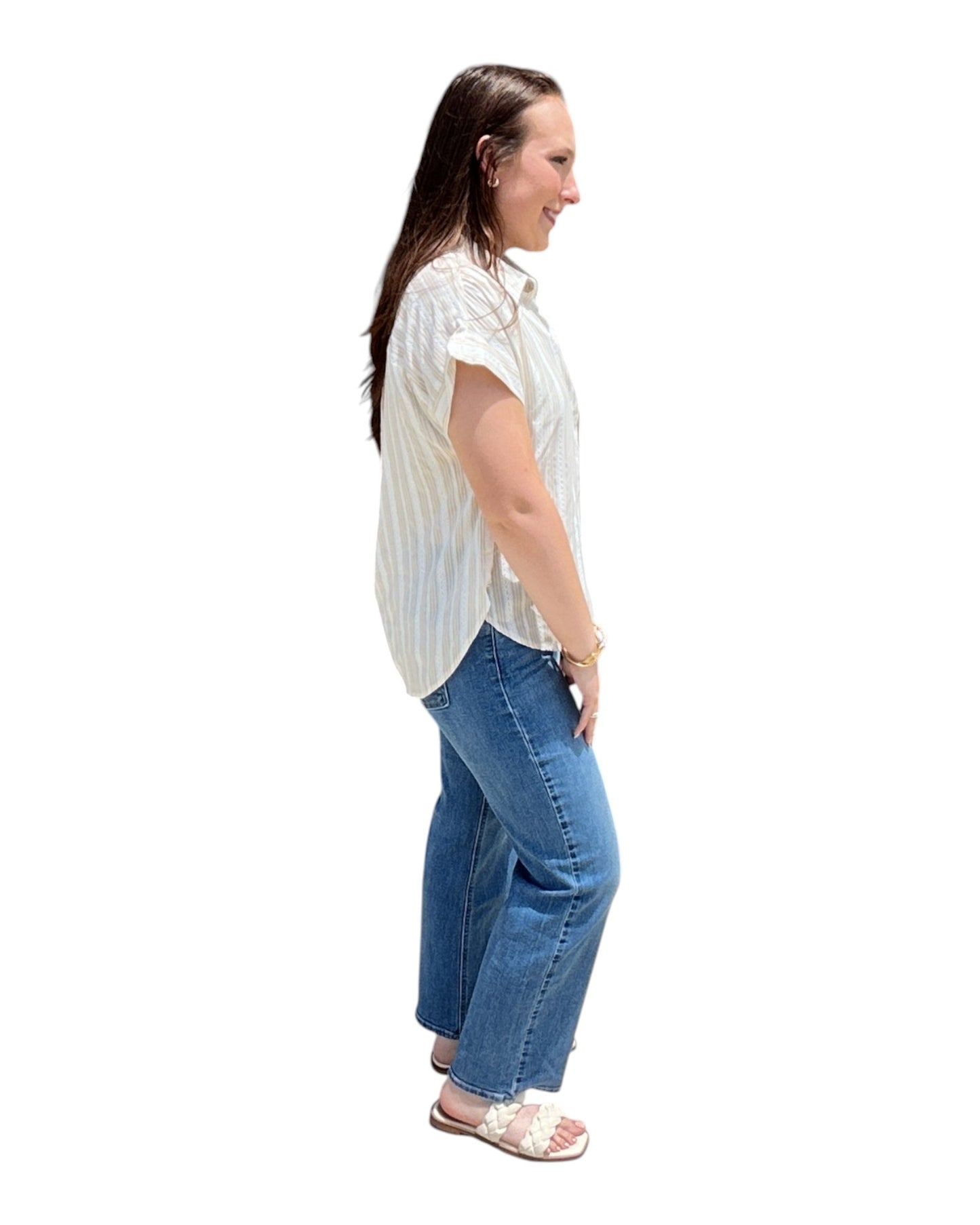 Sandstone Stripe Top - Khaki