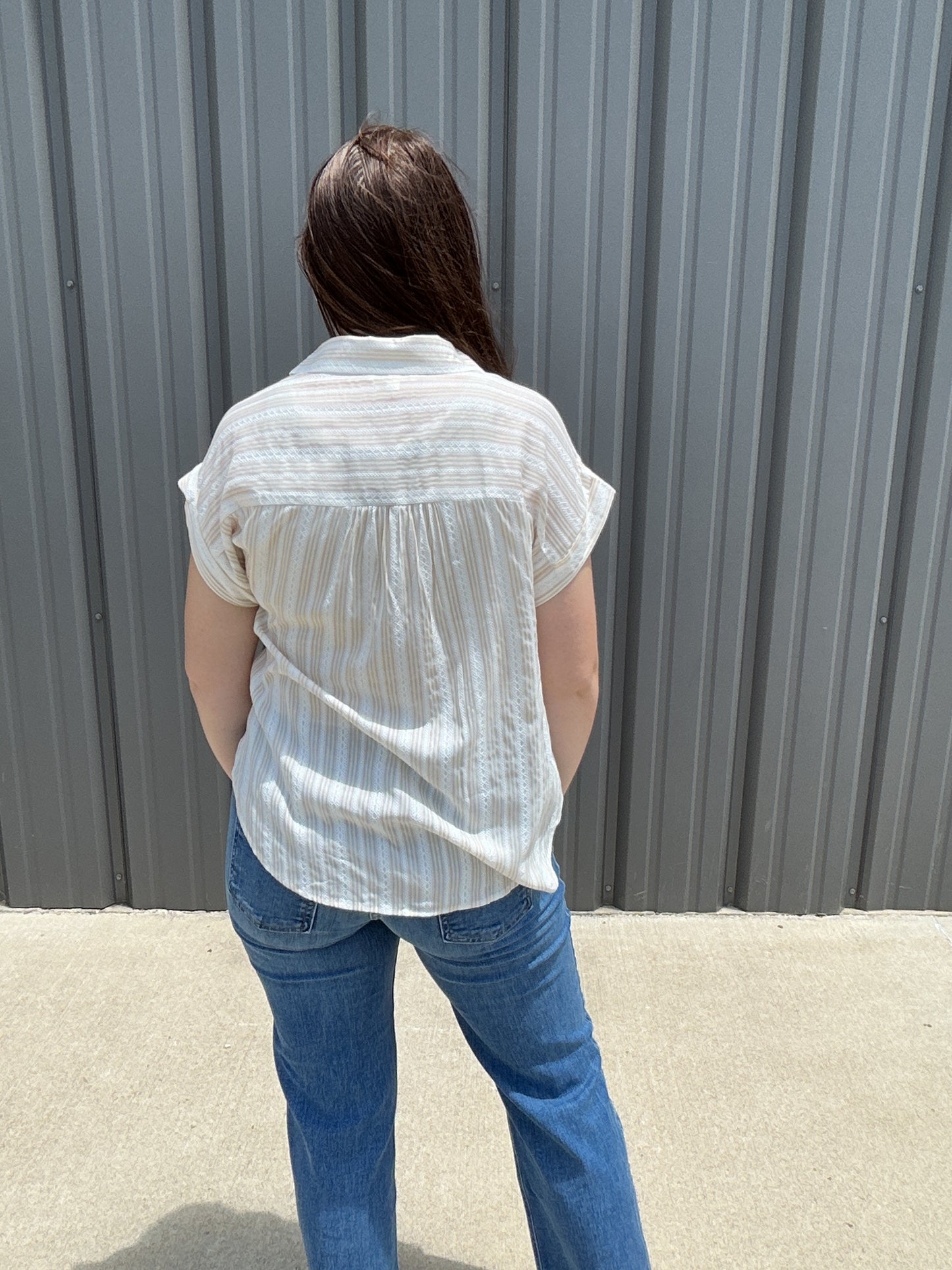 Sandstone Stripe Top - Khaki