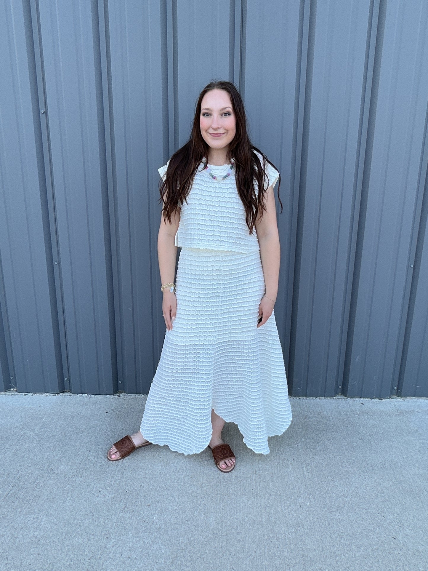 Ivory Texture Crop Top