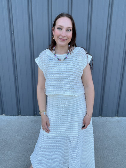 Ivory Texture Crop Top