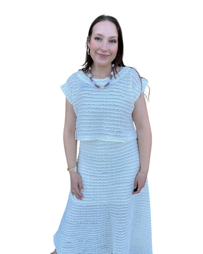 Ivory Texture Crop Top