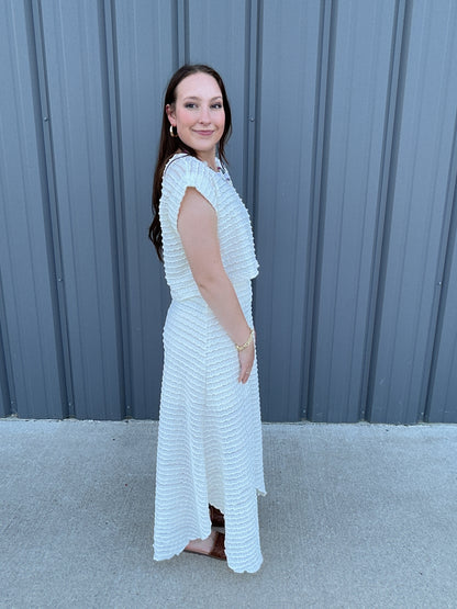 Ivory Texture Crop Top