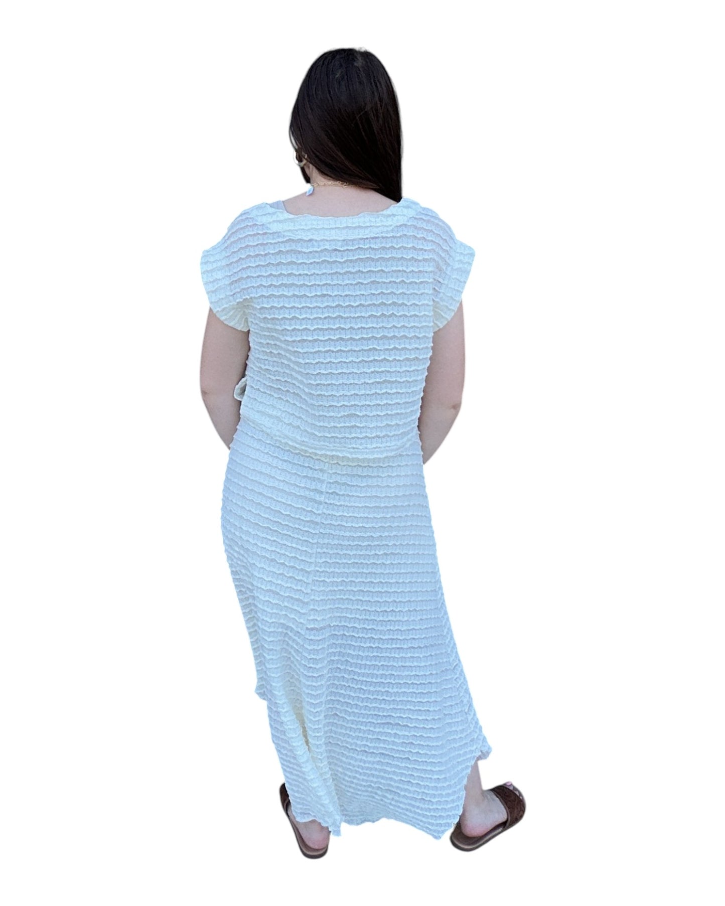 Ivory Texture Crop Top
