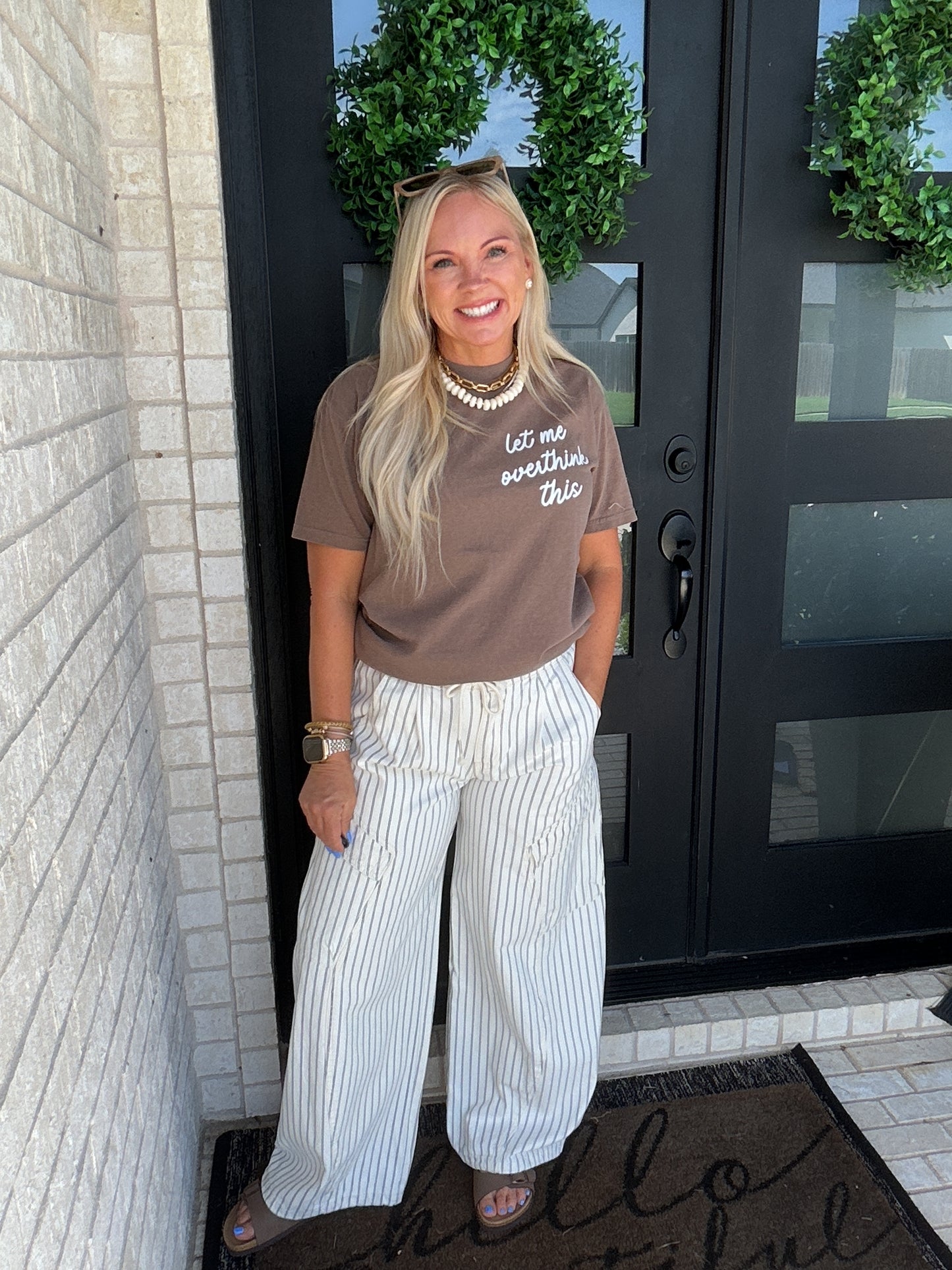 Easy Street Striped Cargo Pants