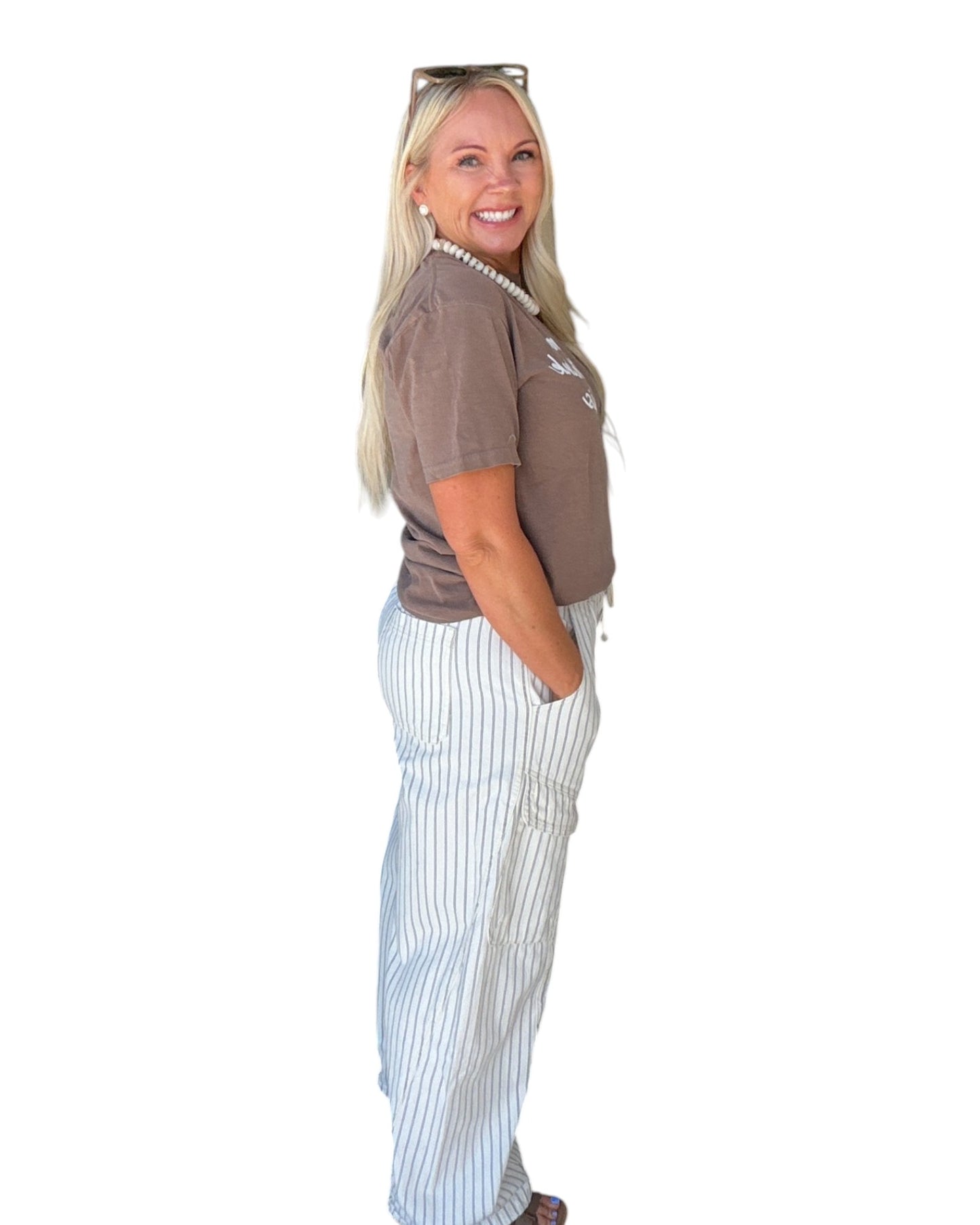 Easy Street Striped Cargo Pants