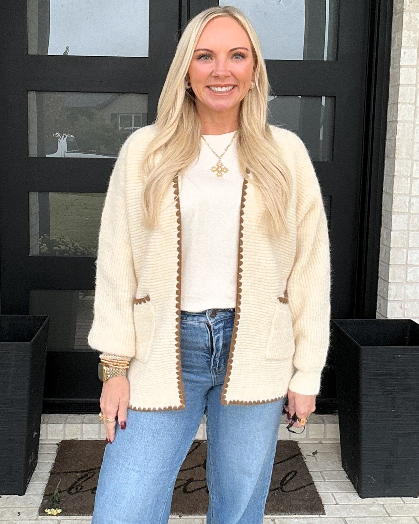 Latte Trim Cardigan