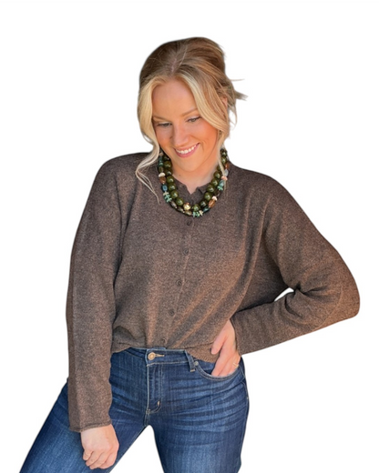 Ellison Cardigan - Chocolate Brown