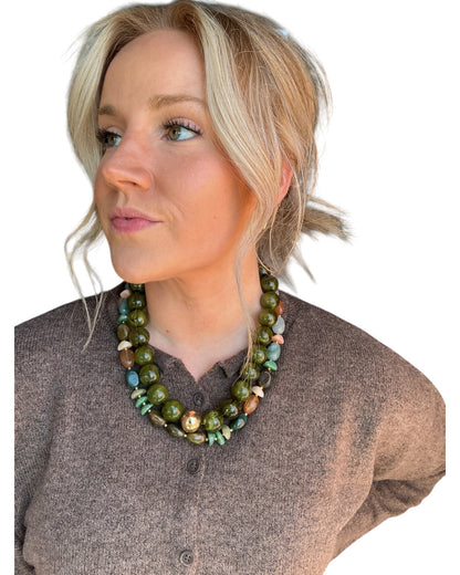 Juniper Resin Beaded Necklace