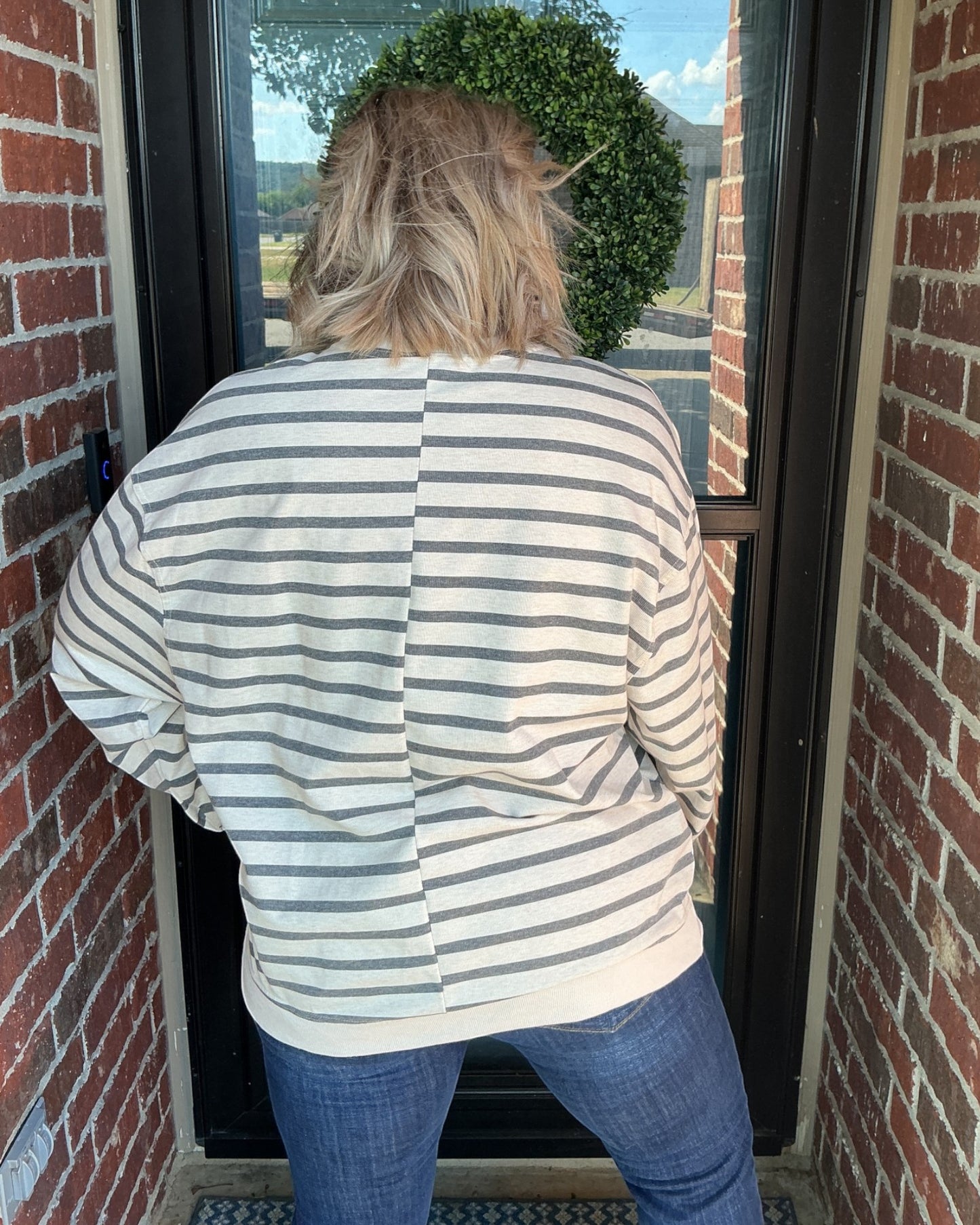 Line Up Long Sleeve Pullover - Grey