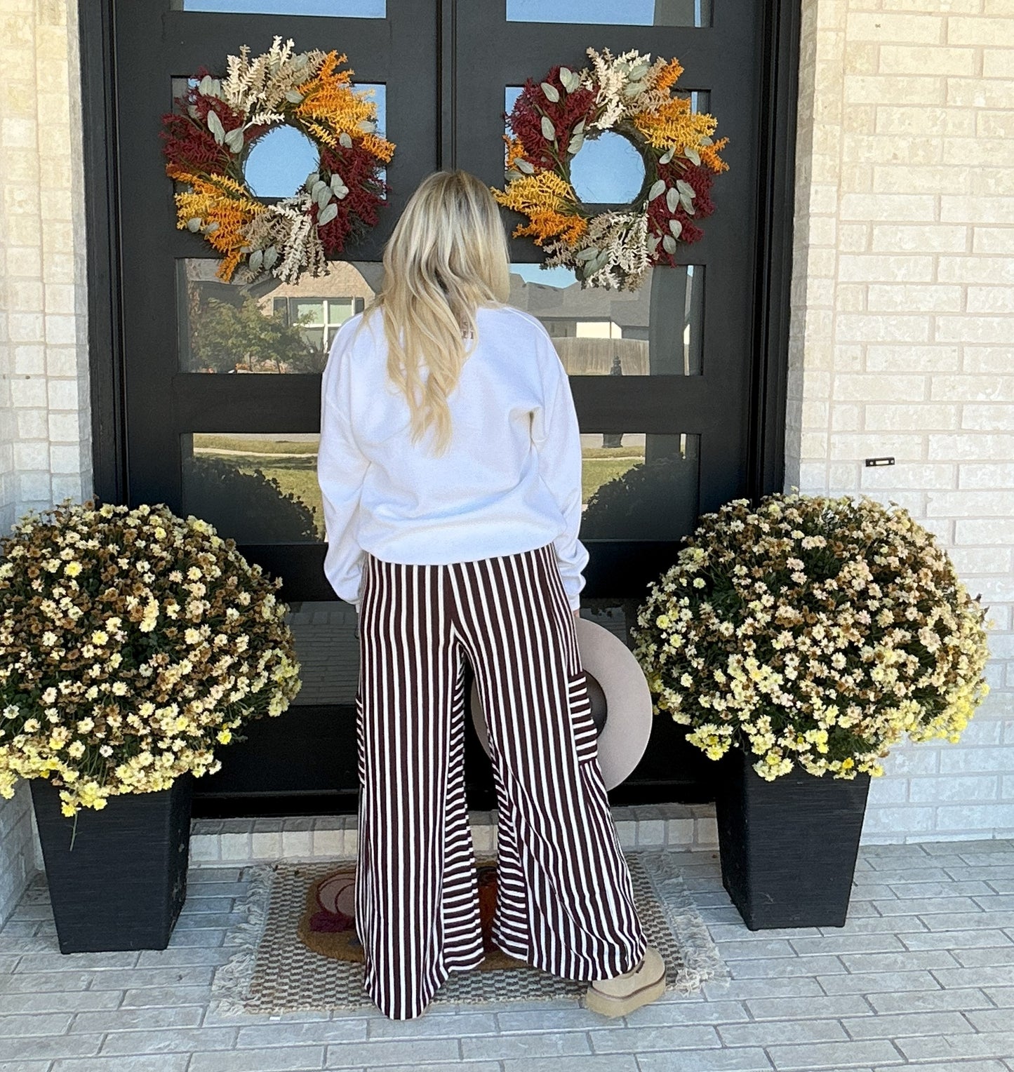 Prairie Stripe Wide-Leg Pants