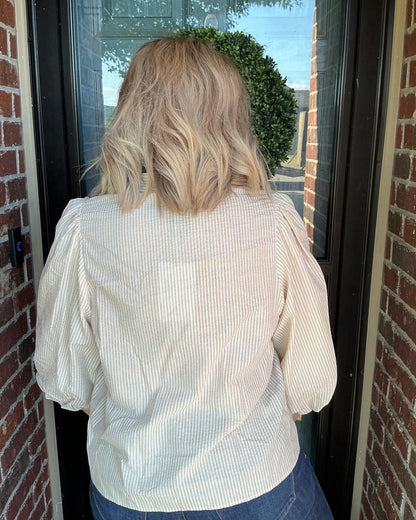 The Double Bow Linen Blouse