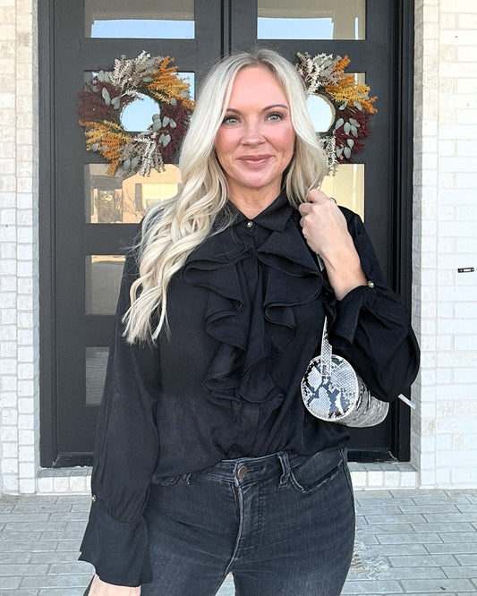 After Dark Ruffle Blouse
