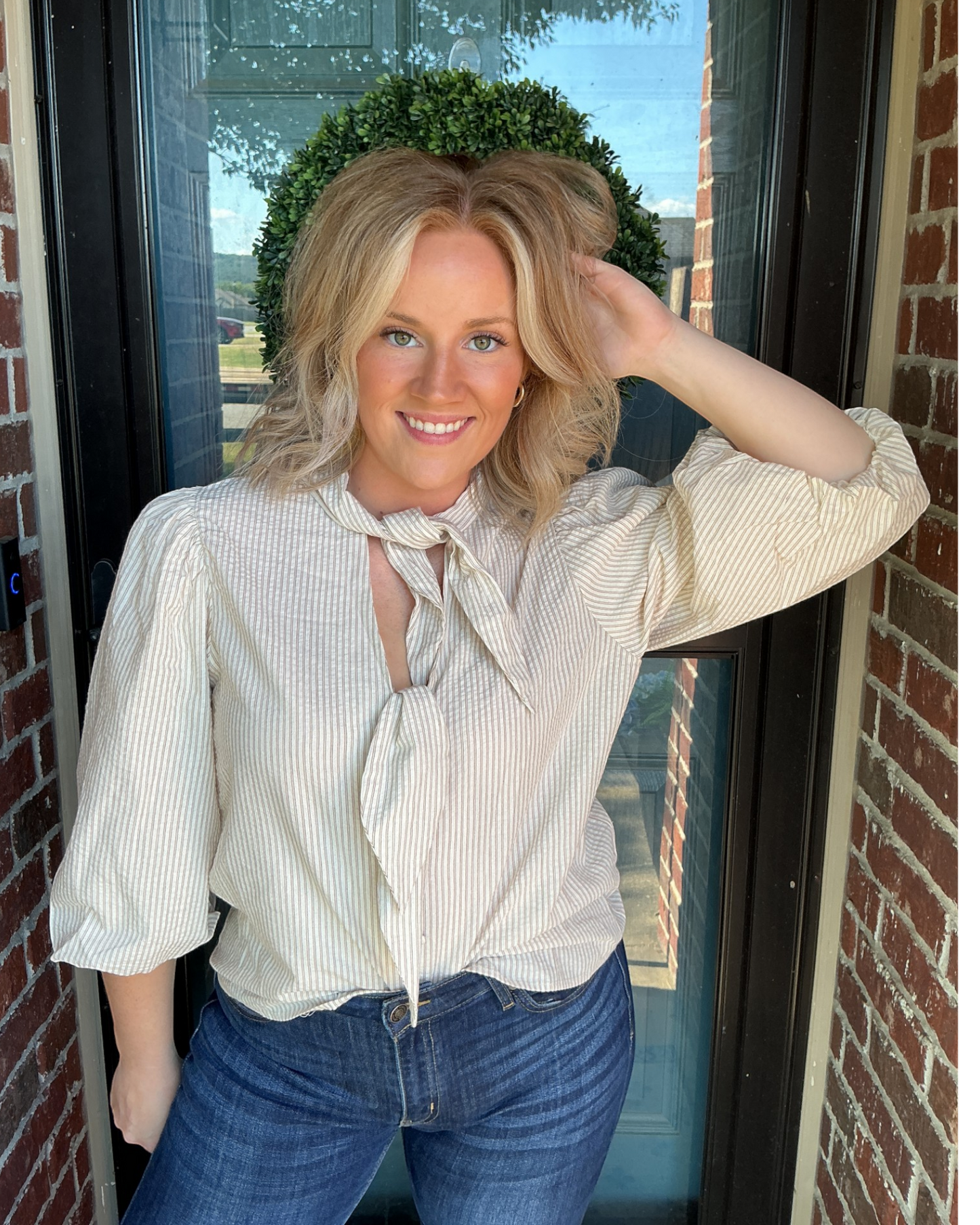 The Double Bow Linen Blouse