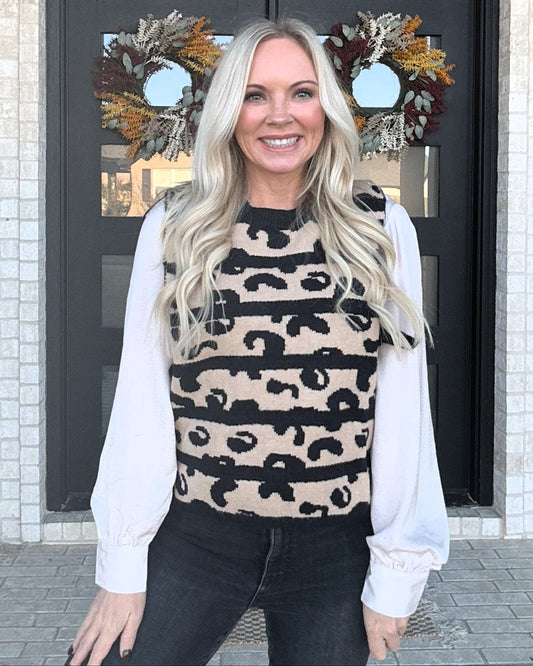 Leopard Lines Sweater Vest