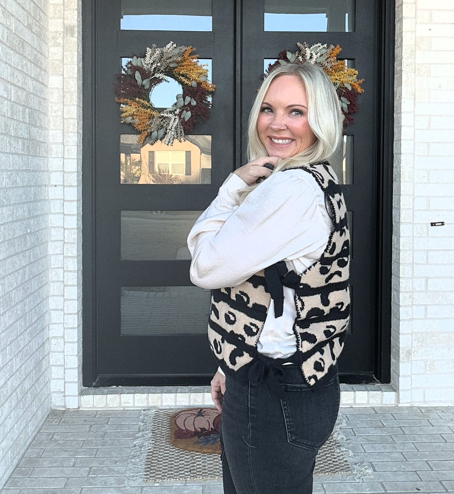Leopard Lines Sweater Vest