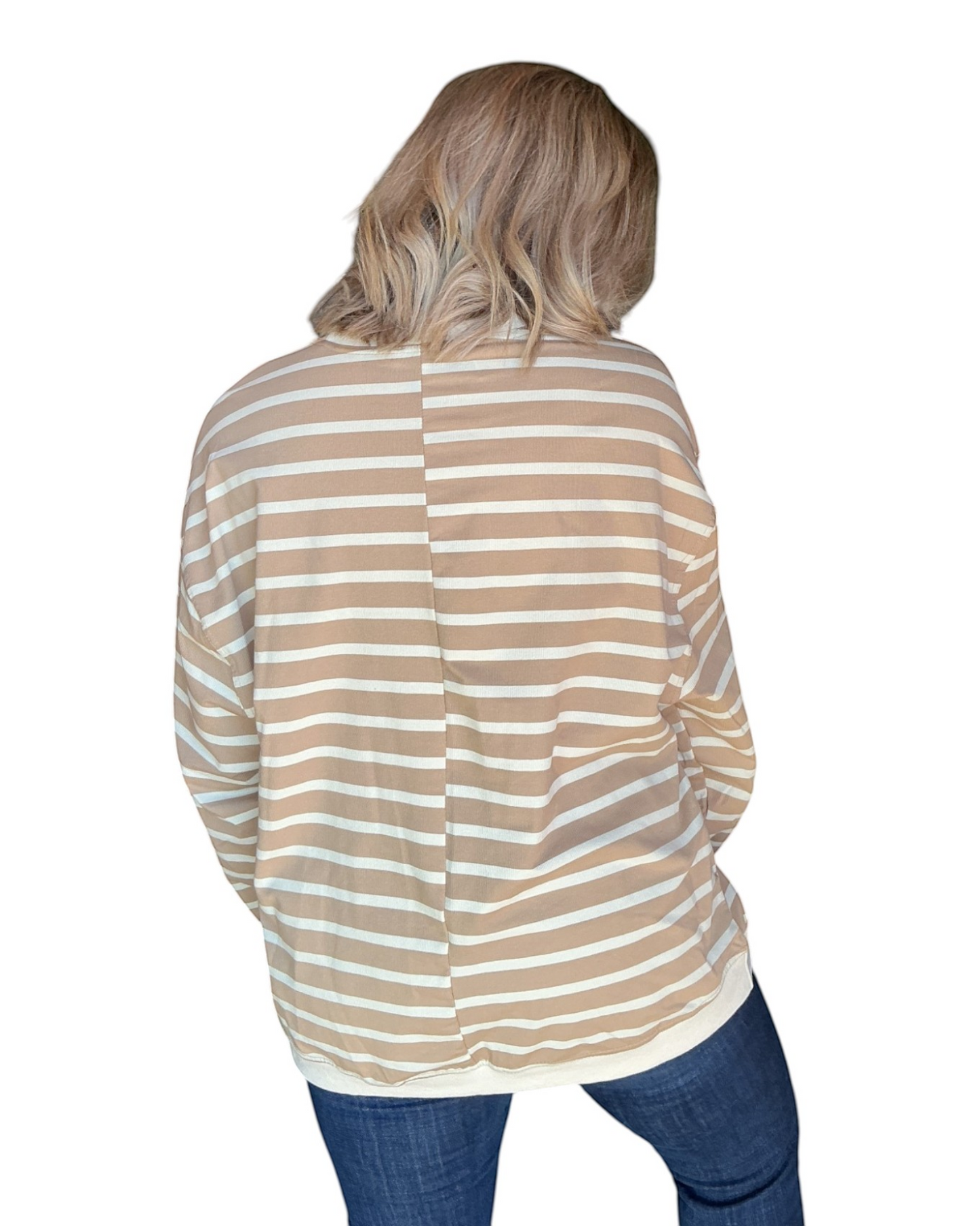 Line Up Long Sleeve Pullover - Taupe