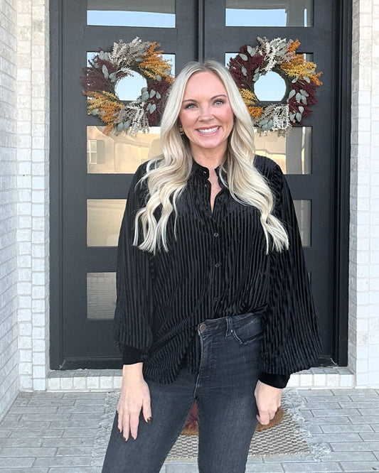 Velvet Striped Blouse