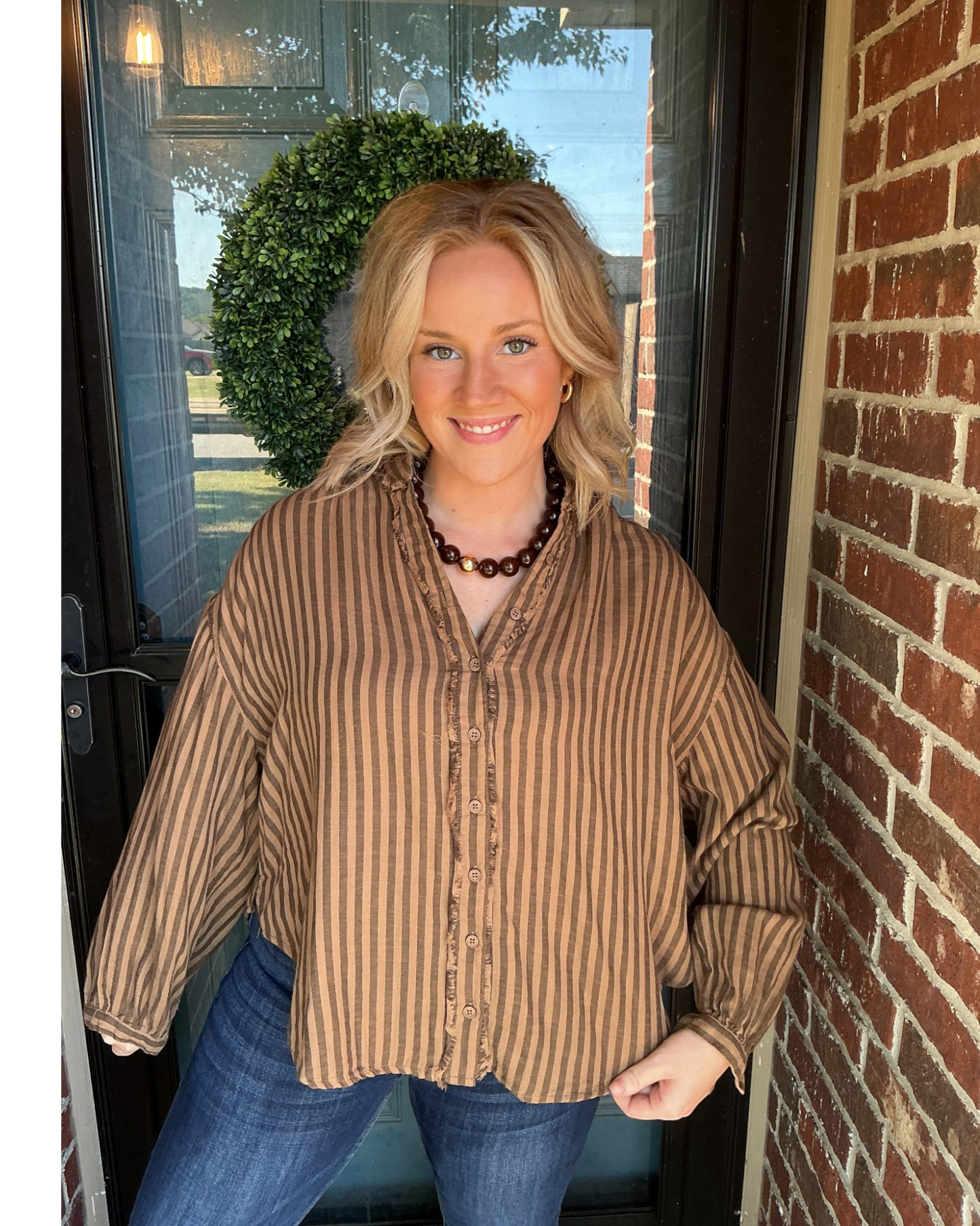 The Sienna Fray Top - Olive