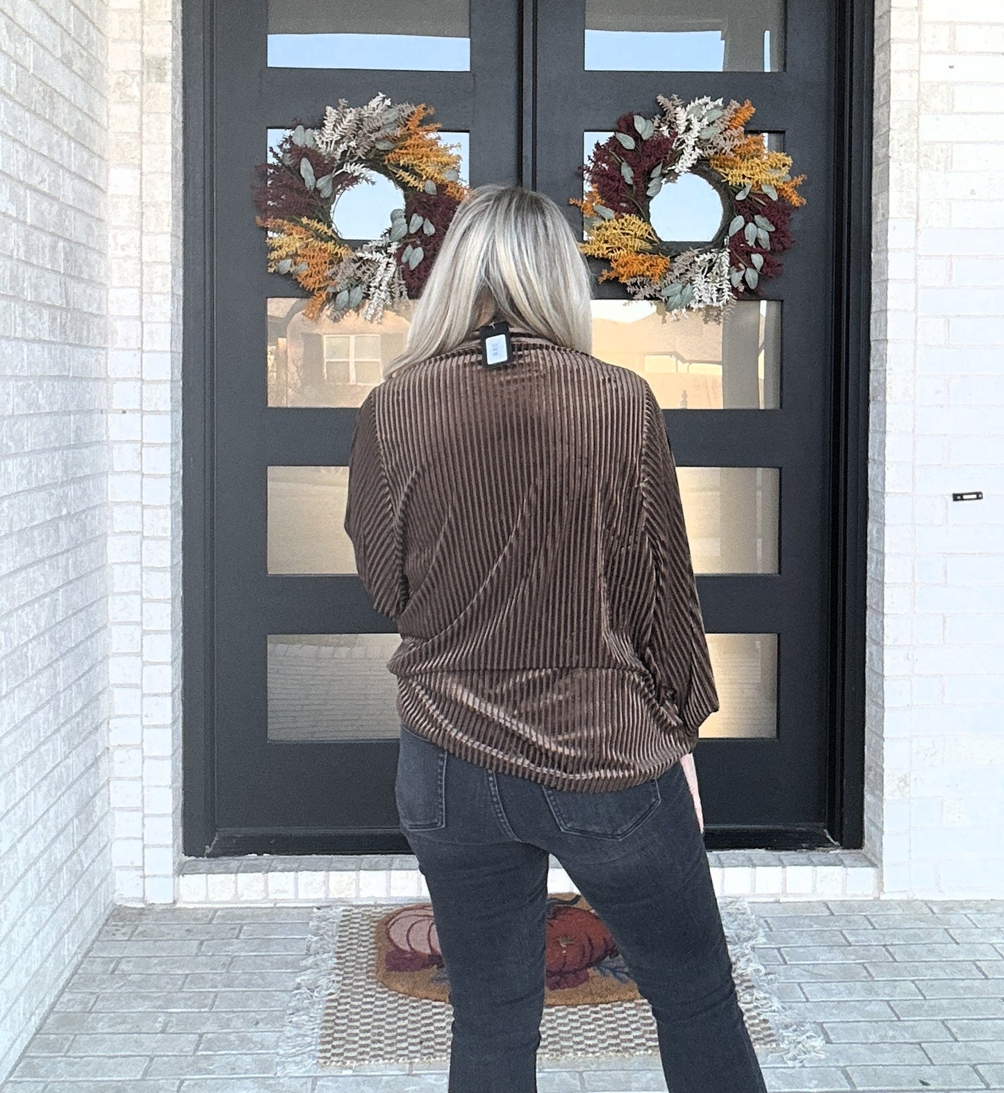 Velvet Striped Blouse