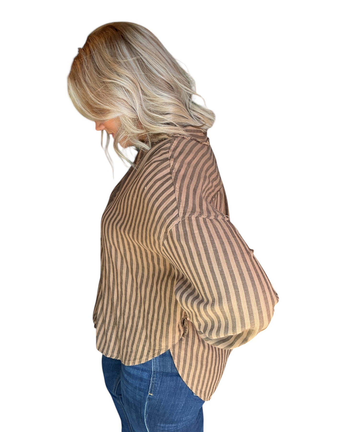The Sienna Fray Top - Olive