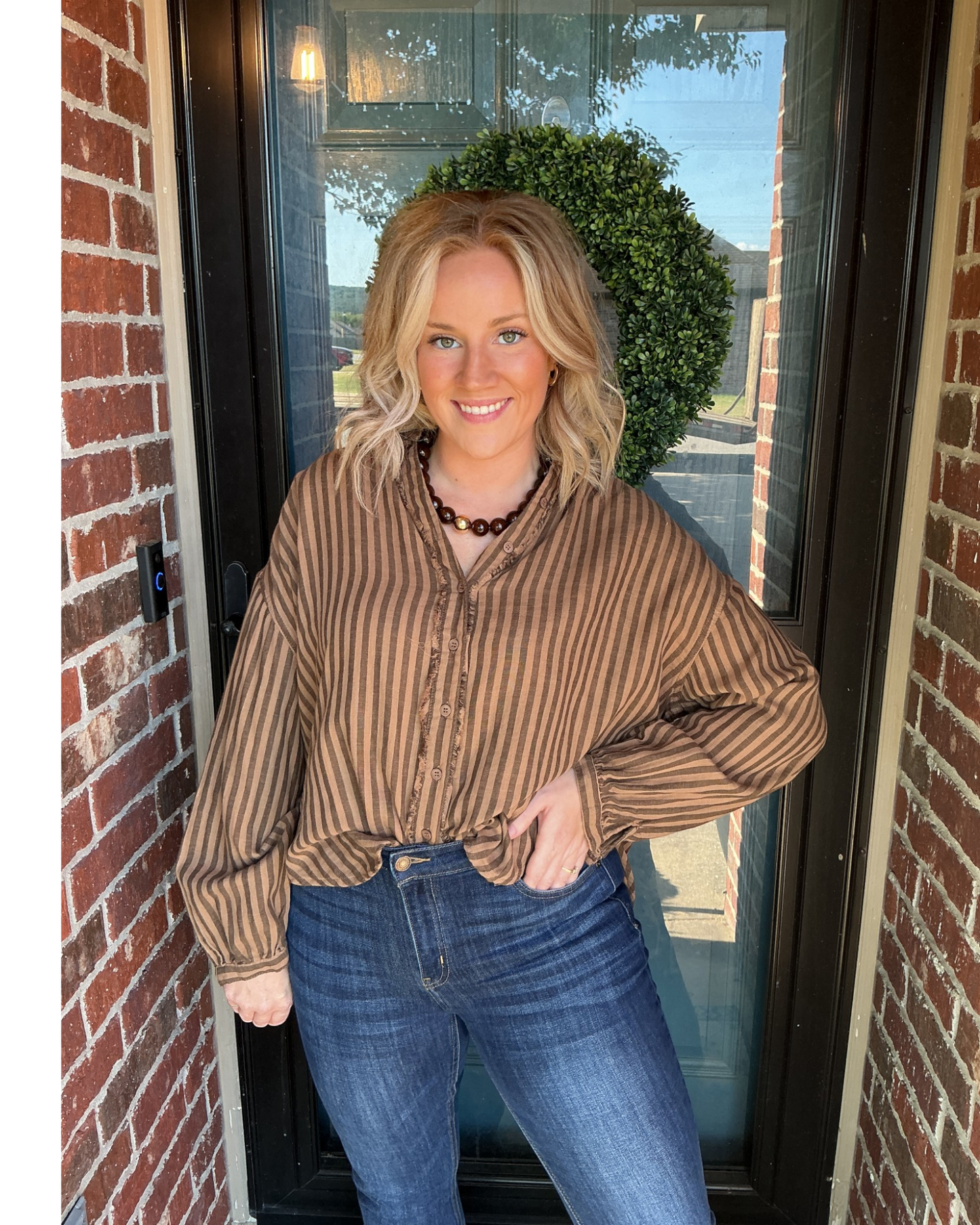 The Sienna Fray Top - Olive