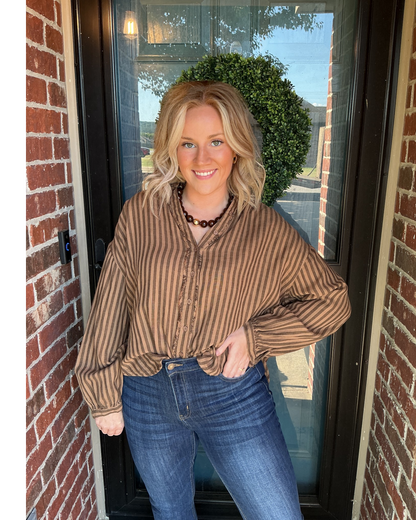 The Sienna Fray Top - Olive