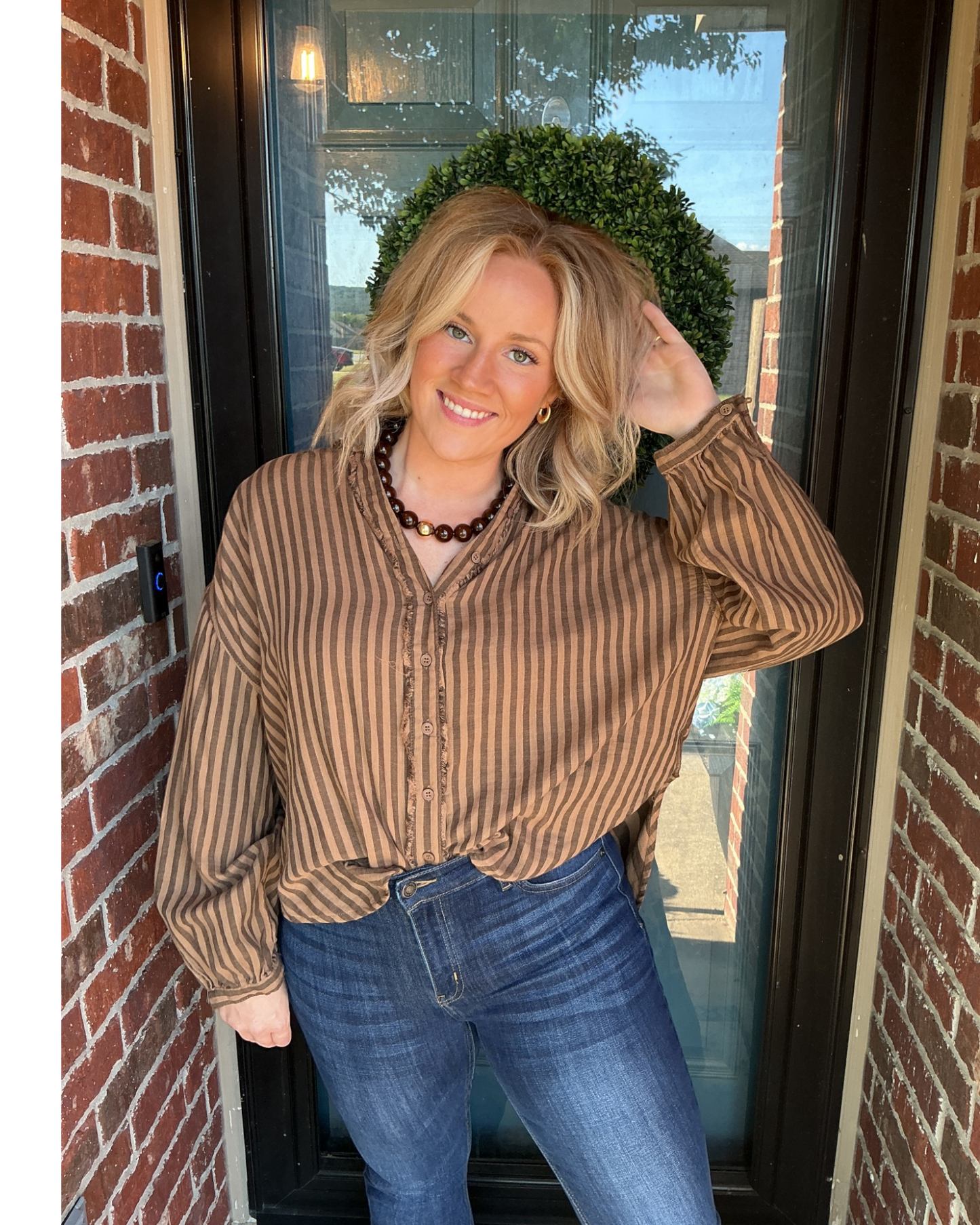The Sienna Fray Top - Olive