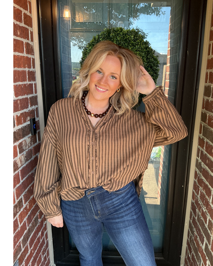 The Sienna Fray Top - Olive