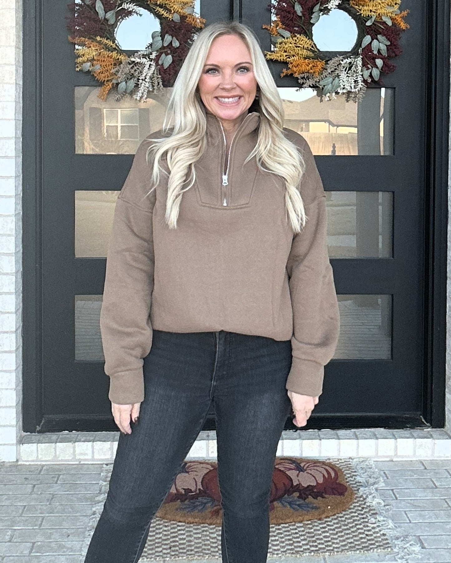 The Summit Zip Pullover - Brown