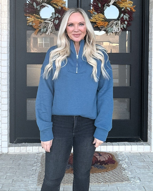 The Summit Zip Pullover - Blue