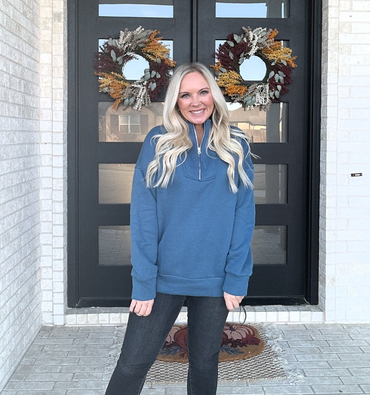 The Summit Zip Pullover - Blue