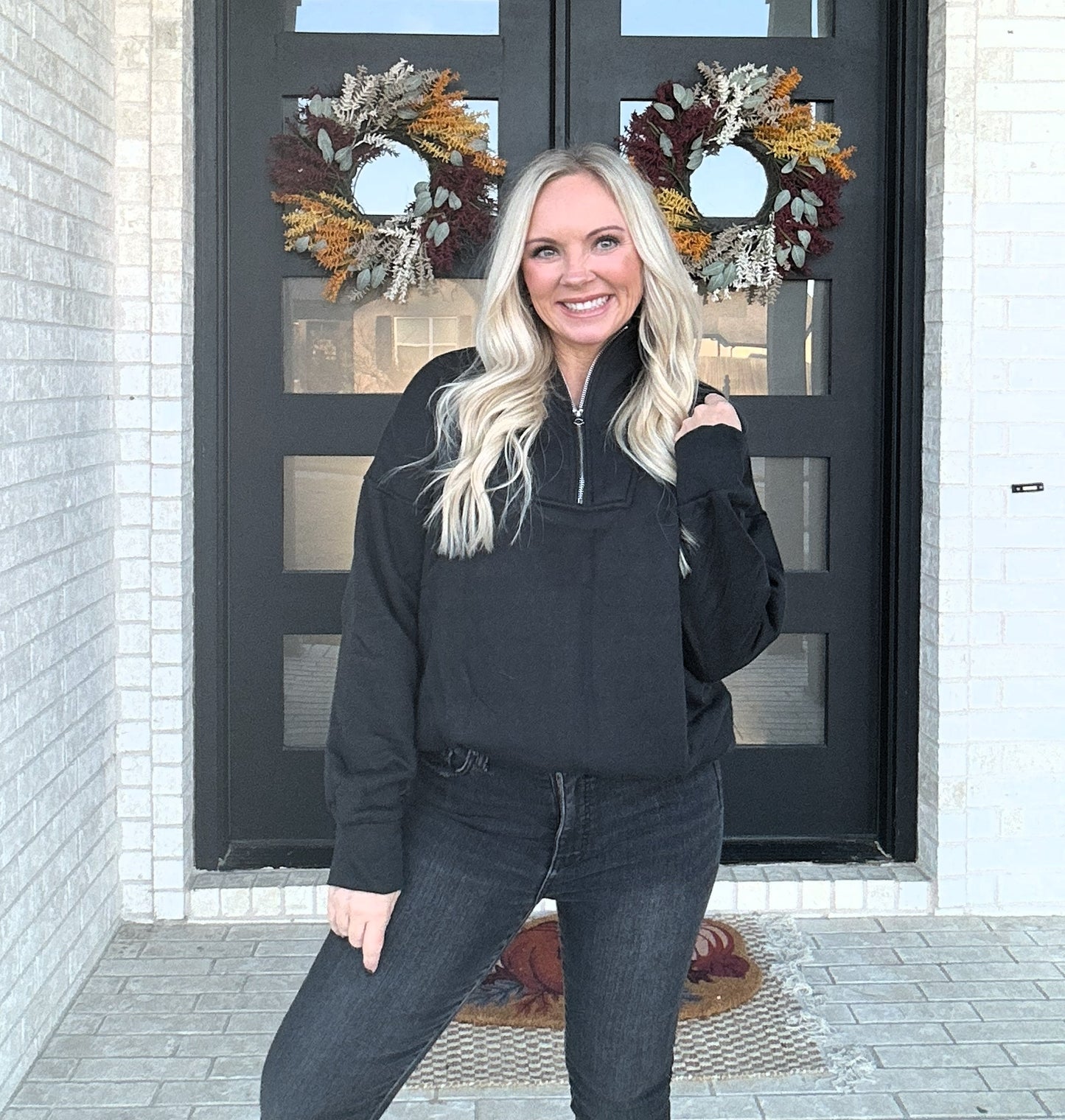 The Summit Zip Pullover - Black